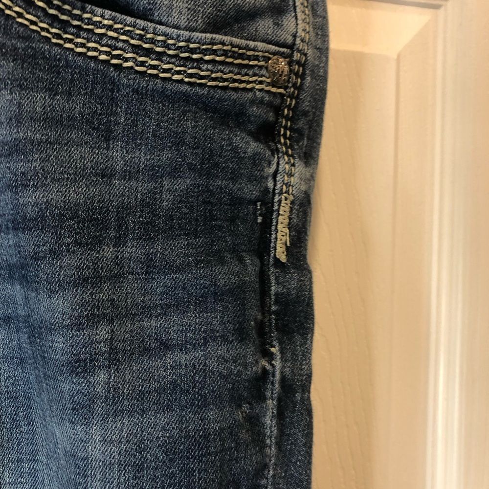 Rerock for Express boot cut blue jeans, size 4 short - Picture 11 of 14